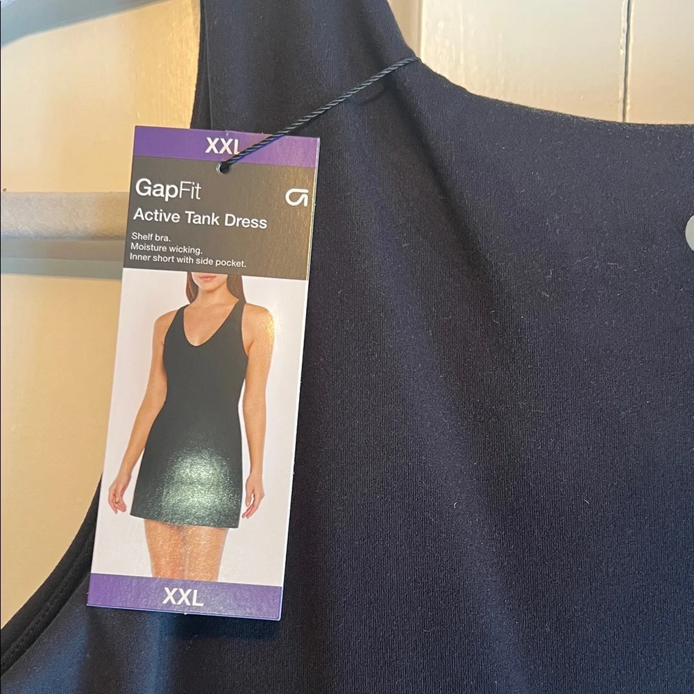 GAPfit Black V-Neck tank active dress - Picture 4 of 8